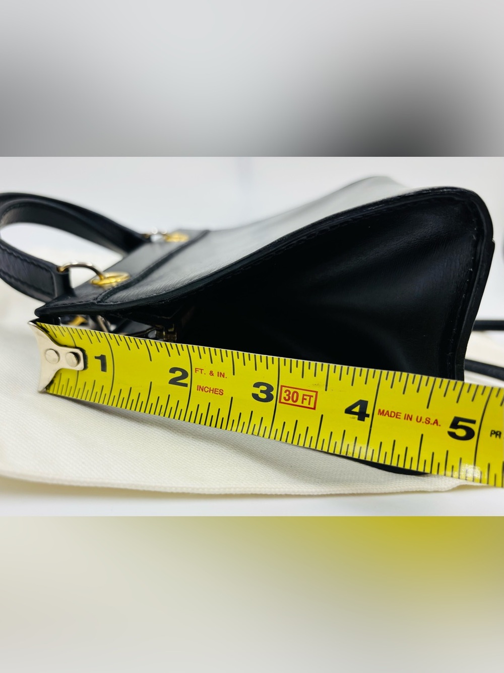 Vintage Celine Black Leather Crossbody Mini Bag with Gold Hardware - Picture 12 of 16